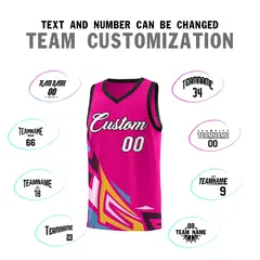 Pink Gradient Graffiti Pattern Sports Basketball Jersey 4