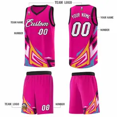Pink Gradient Graffiti Pattern Sports Basketball Jersey 5