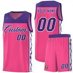 Pink Graffiti Side Pattern Basketball Jersey