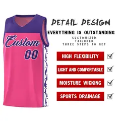 Pink Graffiti Side Pattern Basketball Jersey 2