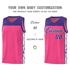 Pink Graffiti Side Pattern Basketball Jersey 3