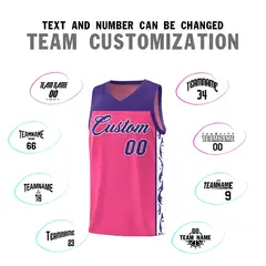 Pink Graffiti Side Pattern Basketball Jersey 4