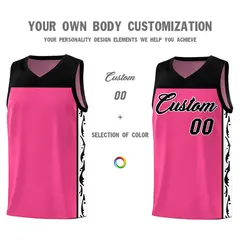 Pink Graffiti Side Pattern Basketball Jersey 3