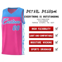 Pink Graffiti Side Pattern Basketball Jersey 2