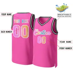 Pink Graffiti White Graffiti Pattern Mesh Basketball Jersey 2