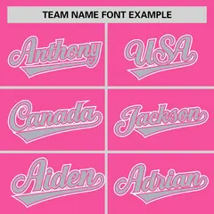 Pink Gray Half Stripe Authentic Baseball Jersey 3