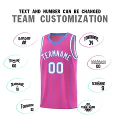Pink Gray Pinstripe Retro Sets Uniform Basketball Jersey 4