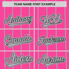 Pink Gray Pinstripe Two-tone Authentic Baseball Jersey 3