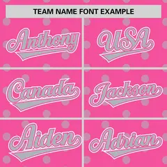 Pink Gray Polka Dot Graffiti Authentic Baseball Jersey 3