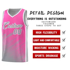 Pink Gray Splash Basketball Uniforms for Practice 2