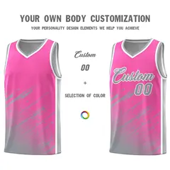 Pink Gray Splash Basketball Uniforms for Practice 3