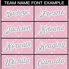 Pink Gray-White Rhombus Authentic Baseball Jersey 3