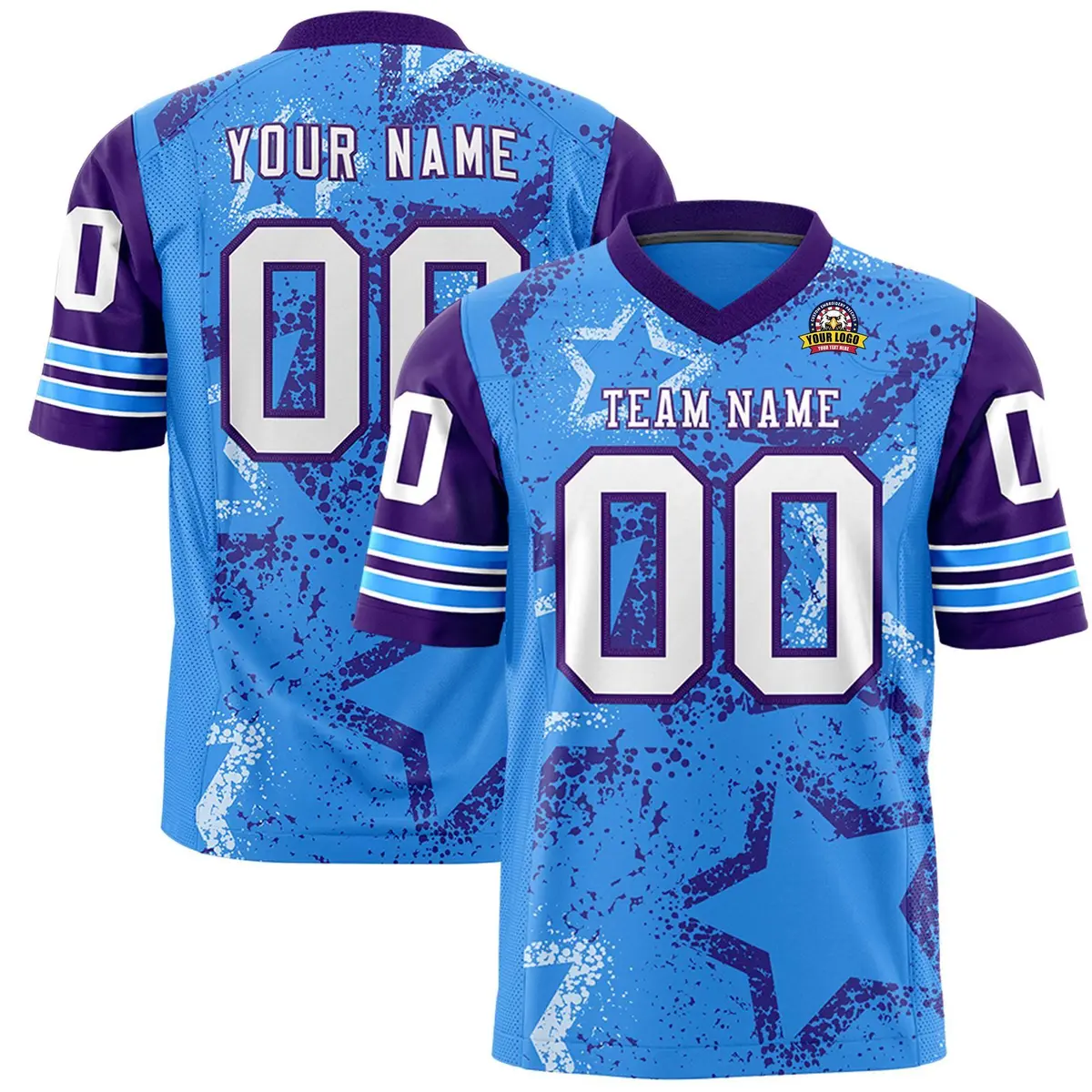 Pink Gray-White Star Pattern Authentic Football Jersey