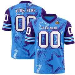 Pink Gray-White Star Pattern Authentic Football Jersey