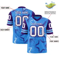Pink Gray-White Star Pattern Authentic Football Jersey 2