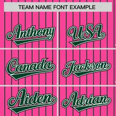 Pink Green Pinstripe Raglan Varsity Letterman Baseball Jacket 3