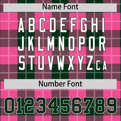 Pink Green-White Plaid Varsity Letterman Baseball Jacket 4