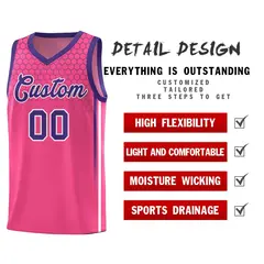 Pink Honeycomb Pattern Sports Uniform Basketball Jersey 2
