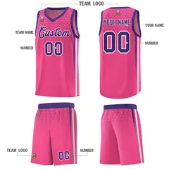 Pink Honeycomb Pattern Sports Uniform Basketball Jersey 5