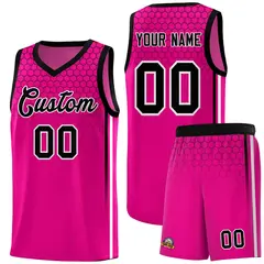 Pink Honeycomb Pattern Sports Uniform Basketball Jersey