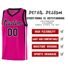 Pink Honeycomb Pattern Sports Uniform Basketball Jersey 2
