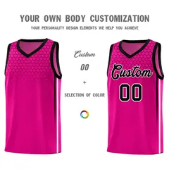 Pink Honeycomb Pattern Sports Uniform Basketball Jersey 3