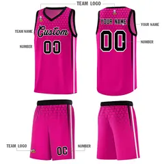 Pink Honeycomb Pattern Sports Uniform Basketball Jersey 5