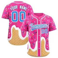 Pink Ice Cream Cone Graffiti Fashion Baseball Jersey