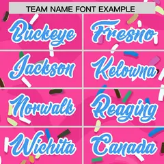 Men's Pink Ice Cream Cone Graffiti Pattern Baseball Jersey 23