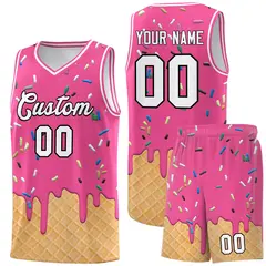 Pink Ice Cream Element Pattern Basketball Kits 1