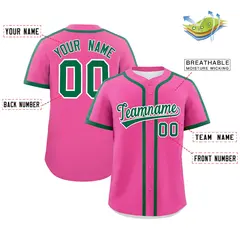 Pink Kelly Green Classic Authentic Baseball Jersey 2