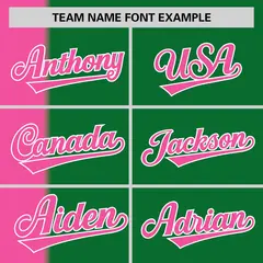 Pink Kelly Green Gradient Stripe Two-Button Softball Jersey 3