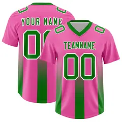 Pink Kelly Green Gradient Vertical Stripe Football Jersey 1