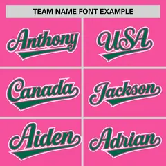 Pink Kelly Green Half Stripe Authentic Baseball Jersey 3
