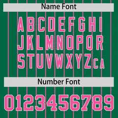 Pink Kelly Green Pinstripe Two-Tone Baseball Jersey 4