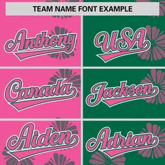 Pink Kelly Green Split Flower Graffiti Baseball Jersey 3