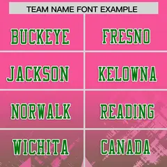 Pink Kelly Green Star Gradient Flag Football Jersey 3