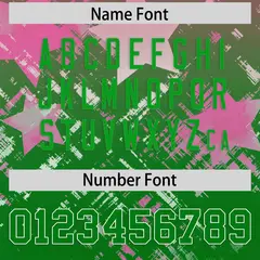 Pink Kelly Green Star Gradient Flag Football Jersey 4