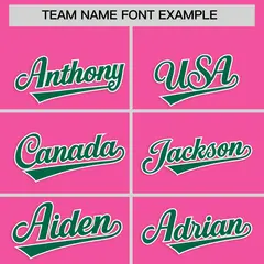 Pink Kelly Green Star Ribbing Authentic Baseball Jersey 3