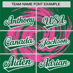 Pink Kelly Green Swirl Graffiti Baseball Jersey 3