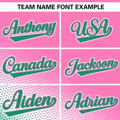 Pink Kelly Green Tiny Spot Gradient Baseball Jersey 3