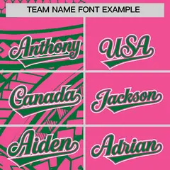 Pink Kelly Green Tribal Split Baseball Jersey 3