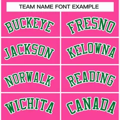 Pink Kelly Green-White Classic Style Hockey Jersey 3