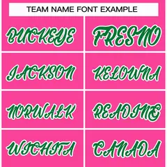 Pink Kelly Green-White Classic Style Hockey Jersey 3