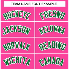 Pink Kelly Green-White Classic Style Hockey Jersey 3