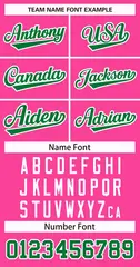 Pink Kelly Green-White Classic Style Hockey Jersey 3