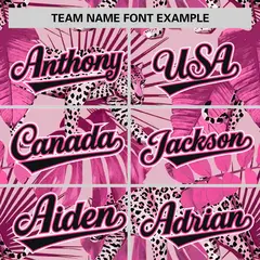 Pink Leopard Graffiti Authentic Baseball Jersey 3