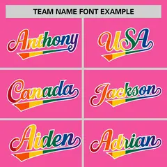 Pink LGBT Rainbow Pride Month Baseball Jersey 3