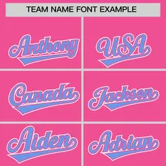 Pink Light Blue Color Block Side Dotted Line Baseball Jersey 3