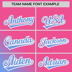 Pink Light Blue Diagonal Stripe Gradient Baseball Jersey 3